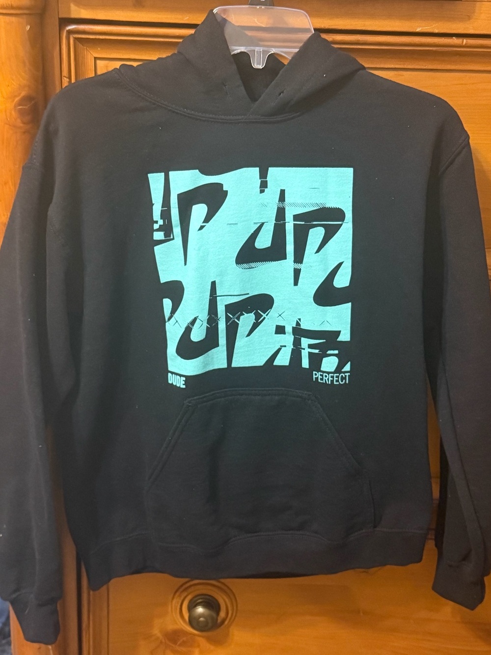 Dude Perfect Black Hoodie with Teal dp